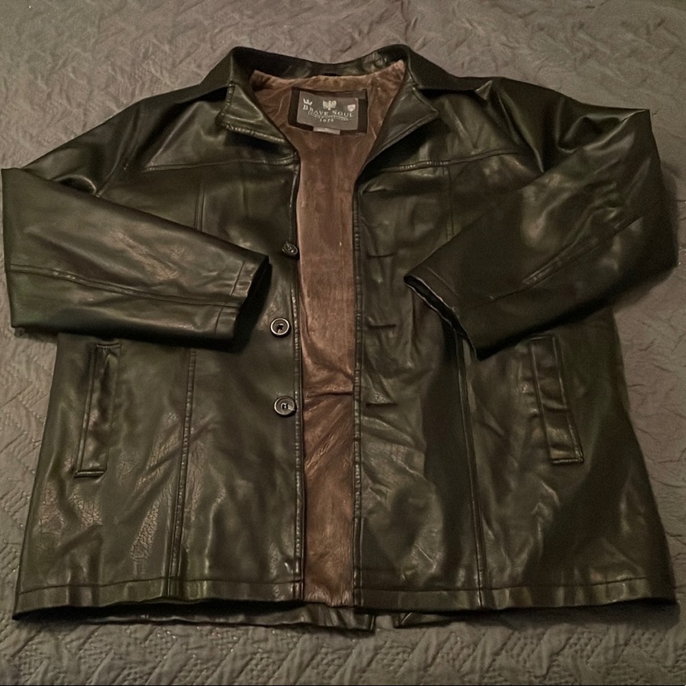 Men’s faux leather / faux fur jacket